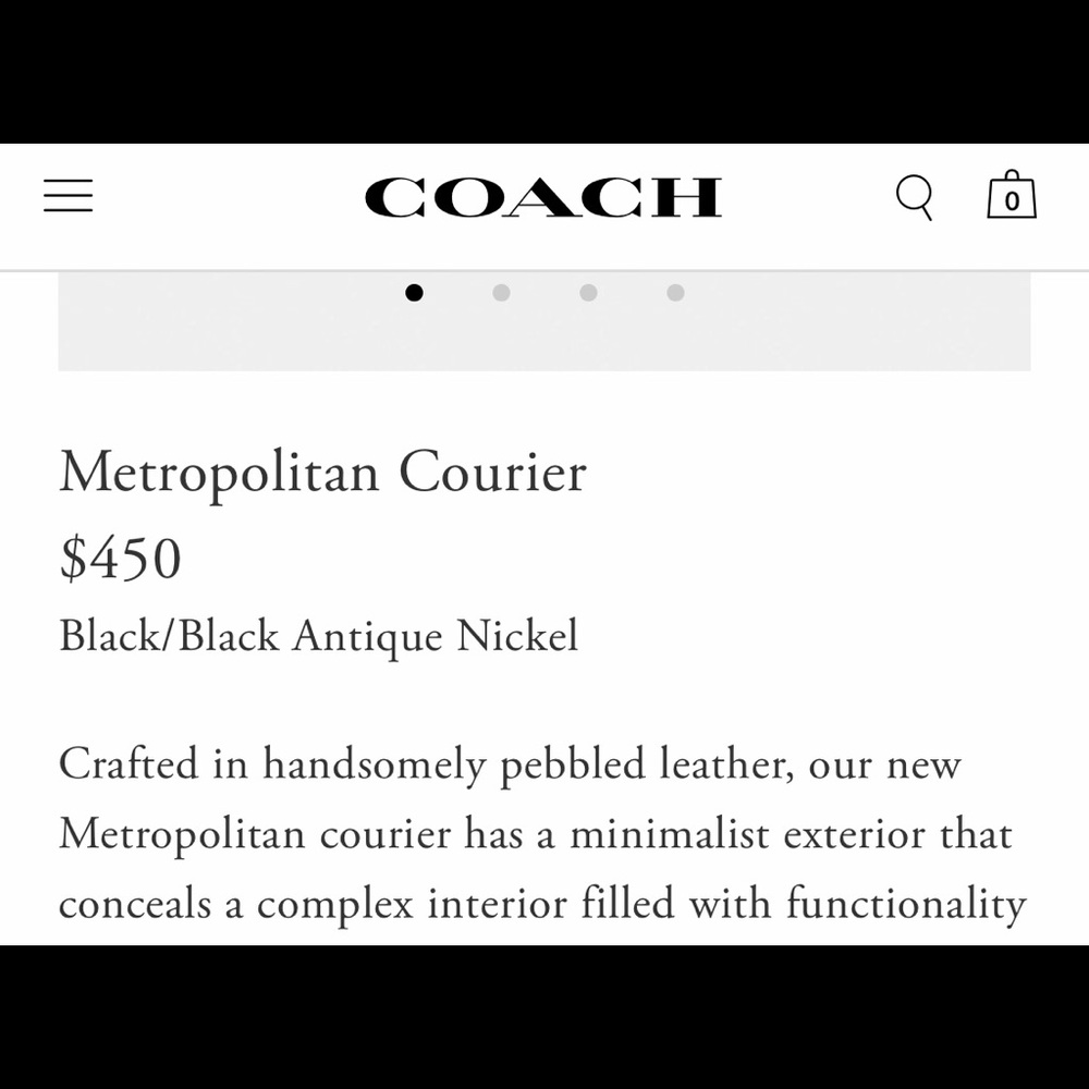 Authentic Coach Bla Leather metropolitan messenger - Picture 5 of 8